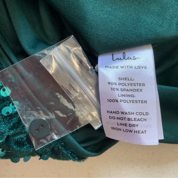 Lulus XS Marvelous Radiance Emerald Sequin Cutout Long Sleeve Mini Dress NWT - Picture 12 of 17